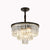 Tiered Tapered Living Room Chandelier Light Clear Crystal Simplicity Pendant Light Fixture Black 19.5" Clearhalo 'Ceiling Lights' 'Chandeliers' 'Modern Chandeliers' 'Modern' Lighting' 2136888