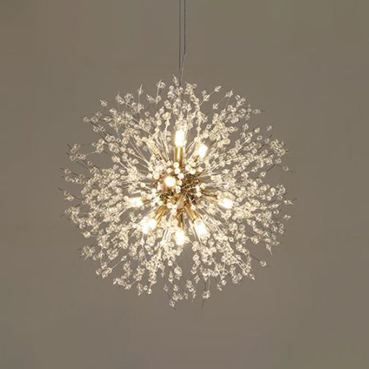 Crystal Orb Dandelion Ceiling Lighting Modern Chandelier Light Fixture for Living Room