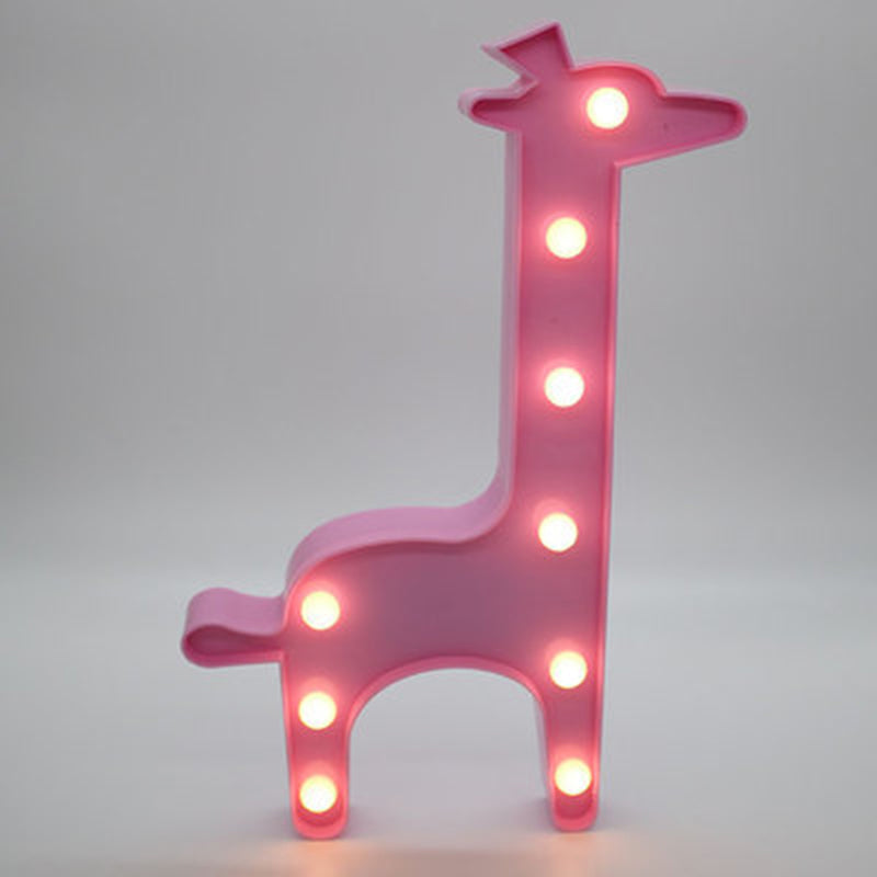 Artistic Cartoon Shaped LED Table Lighting Plastic Bedroom Battery Nightstand Lamp Pink Battery Clearhalo 'Night Lights' 'Wall Lights' Lighting' 2137360