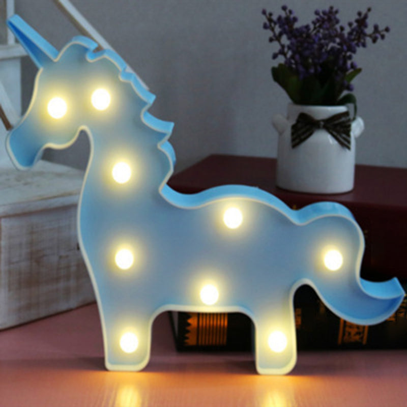 Artistic Cartoon Shaped LED Table Lighting Plastic Bedroom Battery Nightstand Lamp Blue Battery Clearhalo 'Night Lights' 'Wall Lights' Lighting' 2137362