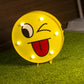 Yellow Emoji Shaped Battery Table Lighting Art Decor Plastic LED Nightstand Lamp for Bedroom Yellow Battery A Clearhalo 'Night Lights' 'Wall Lights' Lighting' 2137409