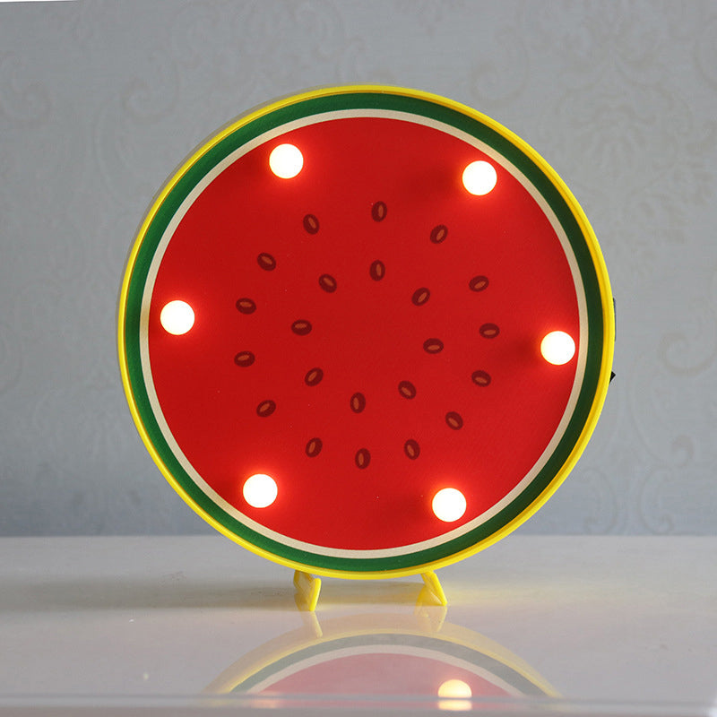 Artistic Fruit Shaped LED Table Lighting Plastic Bedroom Battery Nightstand Light Red Battery Clearhalo 'Night Lights' 'Wall Lights' Lighting' 2137446