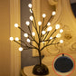 Tree Shaped Battery Table Lighting Art Decor Plastic Bedroom LED Nightstand Lamp in Black Black Battery H Clearhalo 'Night Lights' 'Wall Lights' Lighting' 2137535