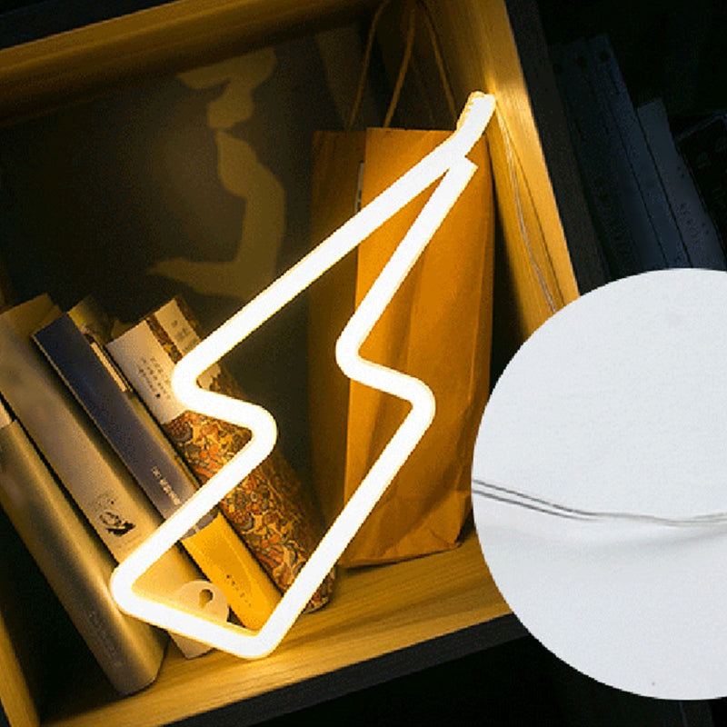 Cartoon Shaped Bedroom Table Lighting Plastic Decorative LED Nightstand Lamp in White White D Clearhalo 'Night Lights' 'Wall Lights' Lighting' 2137725