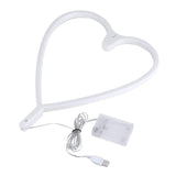 Art Decor Heart Shaped LED Neon Night Light Bedroom Battery Wall Lighting Ideas in White Clearhalo 'Night Lights' 'Wall Lights' Lighting' 2137736