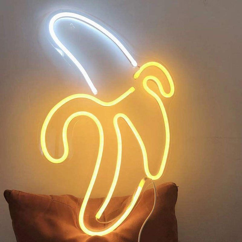 Plastic Cartoon Shaped USB Wall Lighting Artistic LED Neon Night Light for Living Room White USB K Clearhalo 'Night Lights' 'Wall Lights' Lighting' 2137742