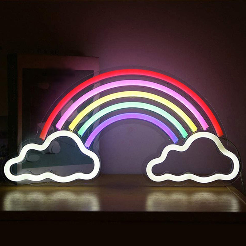 Plastic Cartoon Shaped USB Wall Lighting Artistic LED Neon Night Light for Living Room White USB J Clearhalo 'Night Lights' 'Wall Lights' Lighting' 2137745