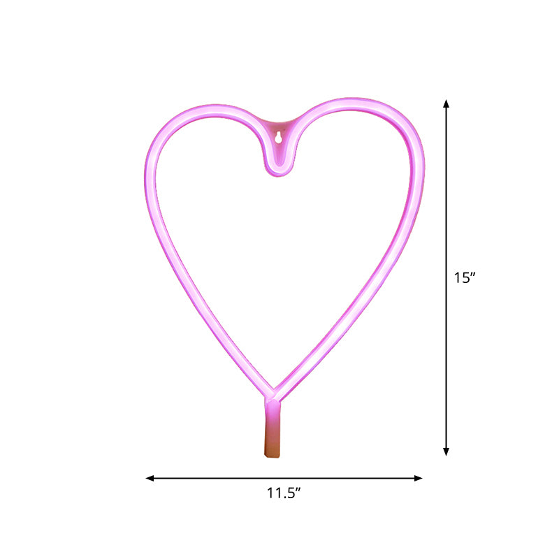 Cartoon Shaped LED Neon Night Light Art Decor Plastic White Battery Wall Lighting Ideas Clearhalo 'Night Lights' 'Wall Lights' Lighting' 2137775