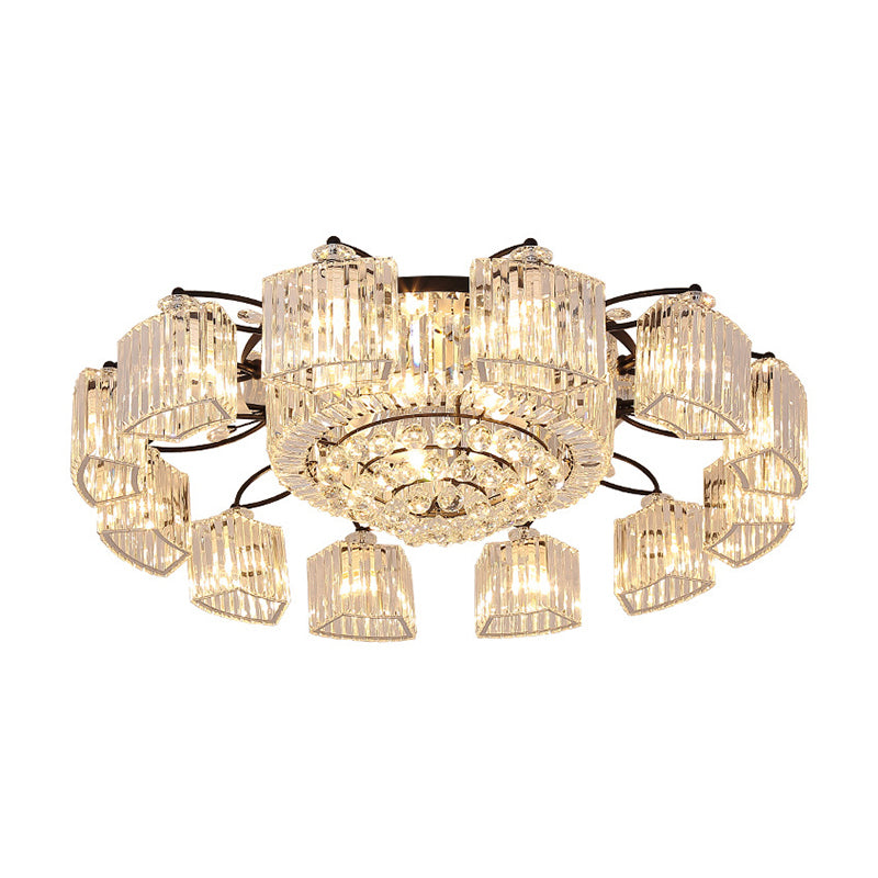 Modern Branch Flush Mount Light Clear Prismatic Crystal Semi Mount Lighting in Black Clearhalo 'Ceiling Lights' 'Close To Ceiling Lights' 'Close to ceiling' 'Flush mount' Lighting' 2137848