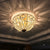 Rustic Dome Flush Mount Lamp 5 Lights Crystal Octagons Ceiling Flush Mount in Gold Gold Flushmount Clearhalo 'Ceiling Lights' 'Close To Ceiling Lights' 'Close to ceiling' 'Flush mount' Lighting' 2137917