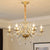 Gold Finish Candle Chandelier Light Traditional Crystal Dining Room Suspended Lighting Fixture 6 Gold Shadeless Clearhalo 'Ceiling Lights' 'Chandeliers' Lighting' options 2137921_e262cf6f-c9be-4623-82d4-1b19c4d80e49