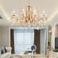 Brass Finish Candle Chandelier Retro Metal Living Room Pendant Lamp with Swirled Arm Clearhalo 'Ceiling Lights' 'Chandeliers' Lighting' options 2137961
