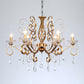 Brass Finish Candle Chandelier Retro Metal Living Room Pendant Lamp with Swirled Arm Clearhalo 'Ceiling Lights' 'Chandeliers' Lighting' options 2137969
