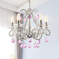 Candle Bedroom Ceiling Pendant French Country Crystal 5 Heads Hanging Chandelier Light Clearhalo 'Ceiling Lights' 'Chandeliers' Lighting' options 2137996