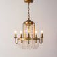 Crystal Octagons Hanging Chandelier Rustic Gold Candle Style Living Room Drop Pendant Clearhalo 'Ceiling Lights' 'Chandeliers' Lighting' options 2138032