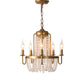 Crystal Octagons Hanging Chandelier Rustic Gold Candle Style Living Room Drop Pendant Clearhalo 'Ceiling Lights' 'Chandeliers' Lighting' options 2138033