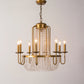 Crystal Octagons Hanging Chandelier Rustic Gold Candle Style Living Room Drop Pendant Clearhalo 'Ceiling Lights' 'Chandeliers' Lighting' options 2138036