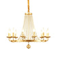 Metal Chandelier Candelabra Retro Ceiling Pendant Light with Flared Crystal Strand Clearhalo 'Ceiling Lights' 'Chandeliers' Lighting' options 2138048