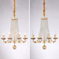 Metal Chandelier Candelabra Retro Ceiling Pendant Light with Flared Crystal Strand 8 Gold Clearhalo 'Ceiling Lights' 'Chandeliers' Lighting' options 2138052_aa5d2b89-fc37-48b5-b0ba-e464e4da6231