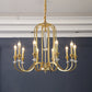 Colonial Style Candle Chandelier Light Metallic Ceiling Suspension Lamp for Living Room 10 Brass Shadeless Clearhalo 'Ceiling Lights' 'Chandeliers' Lighting' options 2138090_b7220766-8e7b-454a-9fee-76c1e22a469e