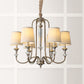 Colonial Style Candle Chandelier Light Metallic Ceiling Suspension Lamp for Living Room 6 Chrome With Shade Clearhalo 'Ceiling Lights' 'Chandeliers' Lighting' options 2138102_34993873-d592-4d84-bb3a-2fe803fb921e