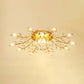 Gold Branches Ceiling Light Fixture Rustic Crystal Hallway LED Flush Mounted Lamp 10 Gold Clearhalo 'Ceiling Lights' 'Close To Ceiling Lights' 'Close to ceiling' 'Flush mount' Lighting' 2138132