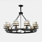 Circular Crystal Rods Chandelier Vintage Living Room Hanging Pendant Lamp in Black Clearhalo 'Ceiling Lights' 'Chandeliers' Lighting' options 2138214