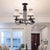 Black Conic Ceiling Suspension Lamp Traditional Cut-Crystal Dining Room Chandelier 4 Black Clearhalo 'Ceiling Lights' 'Chandeliers' Lighting' options 2138236_013a7b9a-a651-43de-8b20-6ca76e04b60d
