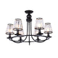 Black Conic Ceiling Suspension Lamp Traditional Cut-Crystal Dining Room Chandelier Clearhalo 'Ceiling Lights' 'Chandeliers' Lighting' options 2138240