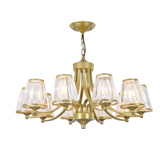 Crystal Prism Hanging Chandelier Conical Traditional Style Pendant Lighting Fixture Clearhalo 'Ceiling Lights' 'Chandeliers' Lighting' options 2138253