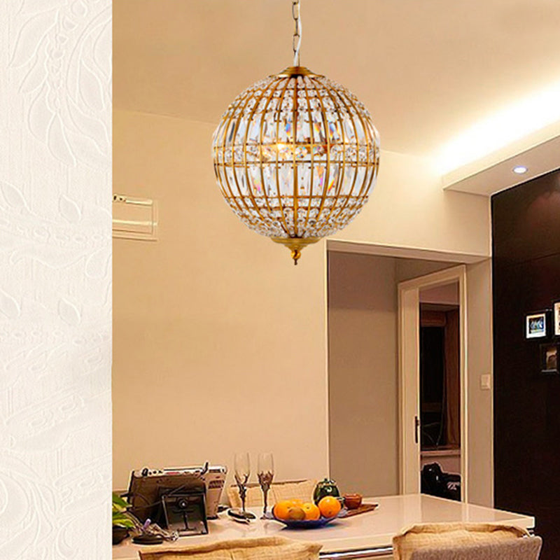 Sphere Dining Room Down Lighting Pendant Classic Clear Crystal Hanging Chandelier Gold Clearhalo 'Ceiling Lights' 'Chandeliers' Lighting' options 2138290_bb557108-cf7c-49c9-ac09-3ead1666a0b9