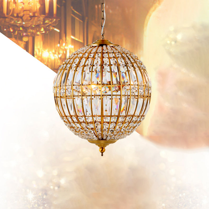 Sphere Dining Room Down Lighting Pendant Classic Clear Crystal Hanging Chandelier Clearhalo 'Ceiling Lights' 'Chandeliers' Lighting' options 2138291