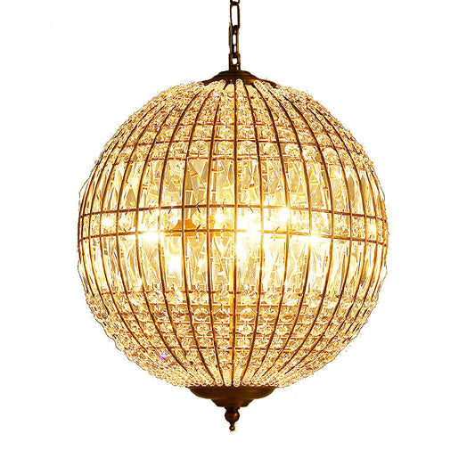 Sphere Dining Room Down Lighting Pendant Classic Clear Crystal Hanging Chandelier Clearhalo 'Ceiling Lights' 'Chandeliers' Lighting' options 2138292