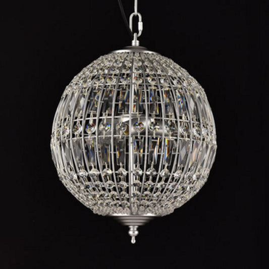Sphere Dining Room Down Lighting Pendant Classic Clear Crystal Hanging Chandelier Clearhalo 'Ceiling Lights' 'Chandeliers' Lighting' options 2138294