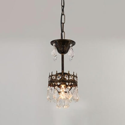 Victorian Crown Shaped Hanging Lamp Clear Teardrop Crystal Chandelier for Living Room Rust 5.5" Clearhalo 'Ceiling Lights' 'Chandeliers' Lighting' options 2138312_f6ac7f85-83a9-4fb0-9ffd-8433e6c7c5a1