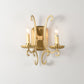 Metal Candle Wall Mounted Light Rustic Bedside Sconce Lighting Fixture with Crystal Bead 2.0 Gold Clearhalo 'Wall Lamps & Sconces' 'Wall Lights' Lighting' 2138459