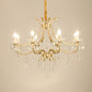 Metal Gold Plated Chandelier Candle Antique Style Hanging Ceiling Light with Crystal Draping Clearhalo 'Ceiling Lights' 'Chandeliers' Lighting' options 2138470
