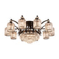 Cylindrical Crystal Flush Mount Light Modern Dining Room Semi Flush Ceiling Light in Black Clearhalo 'Ceiling Lights' 'Close To Ceiling Lights' 'Close to ceiling' 'Semi-flushmount' Lighting' 2138494