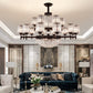 Black Chandelier Lighting Vintage Rectangular-Cut Crystal Cylinder Ceiling Light Fixture Clearhalo 'Ceiling Lights' 'Chandeliers' Lighting' options 2138501