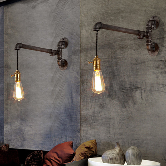 Metal Black Sconce Light Hanging Shade 1/4 Light Industrial Wall Mounted Lighting for Dining Room - 1.0 - Black - Clearhalo - 'Art deco wall lights' - 'Cast Iron' - 'Glass' - 'Industrial wall lights' - 'Industrial' - 'Middle century wall lights' - 'Modern' - 'Rustic wall lights' - 'Tiffany' - 'Traditional wall lights' - 'Wall Lamps & Sconces' - 'Wall Lights' - Lighting' - 214001