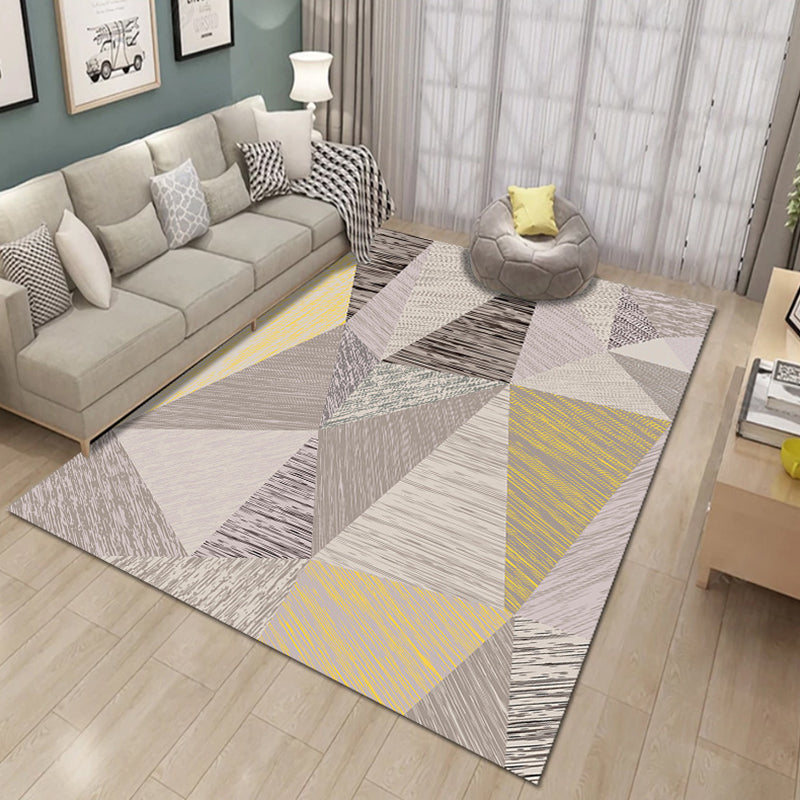 Bold Multicolor Modern Rug Synthetics Geometric Pattern Rug Machine Washable Non-Slip Stain Resistant Rug for Living Room Light Khaki Clearhalo 'Area Rug' 'Rug' 2140442
