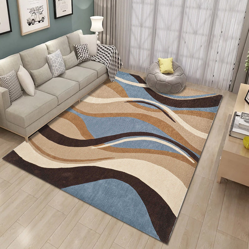 Bold Multicolor Modern Rug Synthetics Geometric Pattern Rug Machine Washable Non-Slip Stain Resistant Rug for Living Room Brown-Khaki Clearhalo 'Area Rug' 'Rug' 2140443