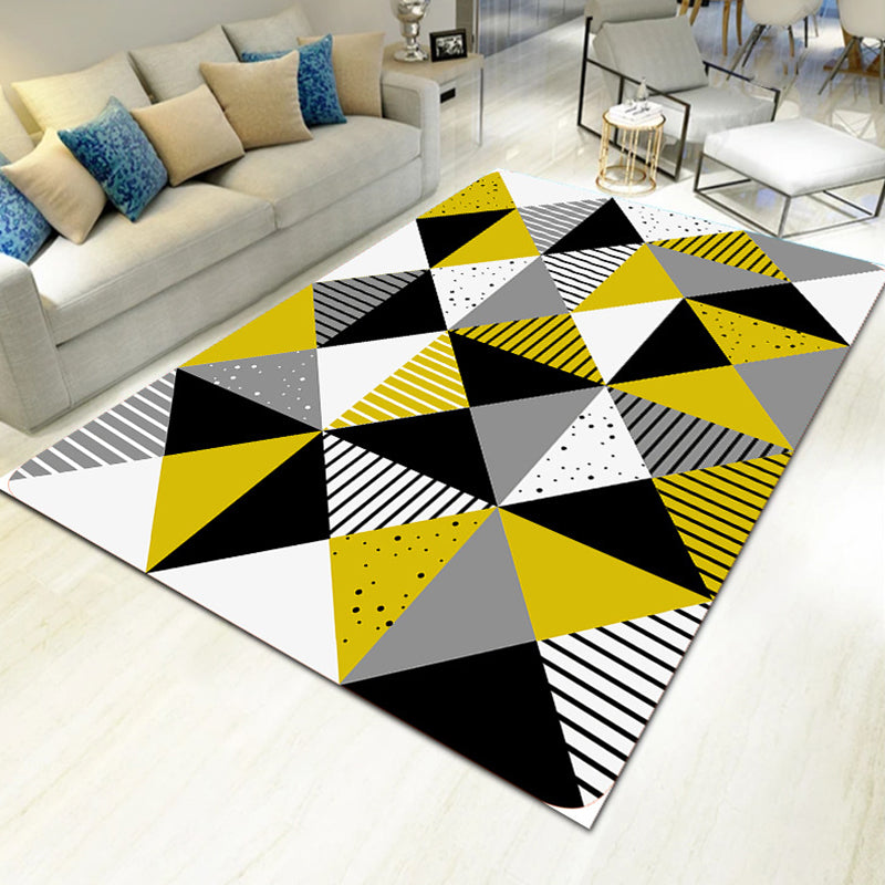 Bold Multicolor Modern Rug Synthetics Geometric Pattern Rug Machine Washable Non-Slip Stain Resistant Rug for Living Room Clearhalo 'Area Rug' 'Rug' 2140447