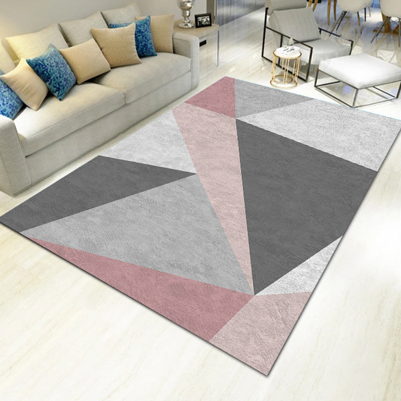 Bold Multicolor Modern Rug Synthetics Geometric Pattern Rug Machine Washable Non-Slip Stain Resistant Rug for Living Room Nude Pink Clearhalo 'Area Rug' 'Rug' 2140448