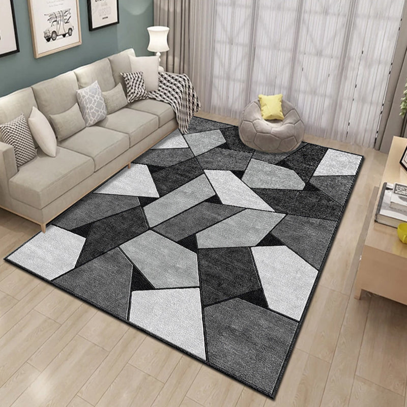 Bold Multicolor Modern Rug Synthetics Geometric Pattern Rug Machine Washable Non-Slip Stain Resistant Rug for Living Room Dark Gray Clearhalo 'Area Rug' 'Rug' 2140452