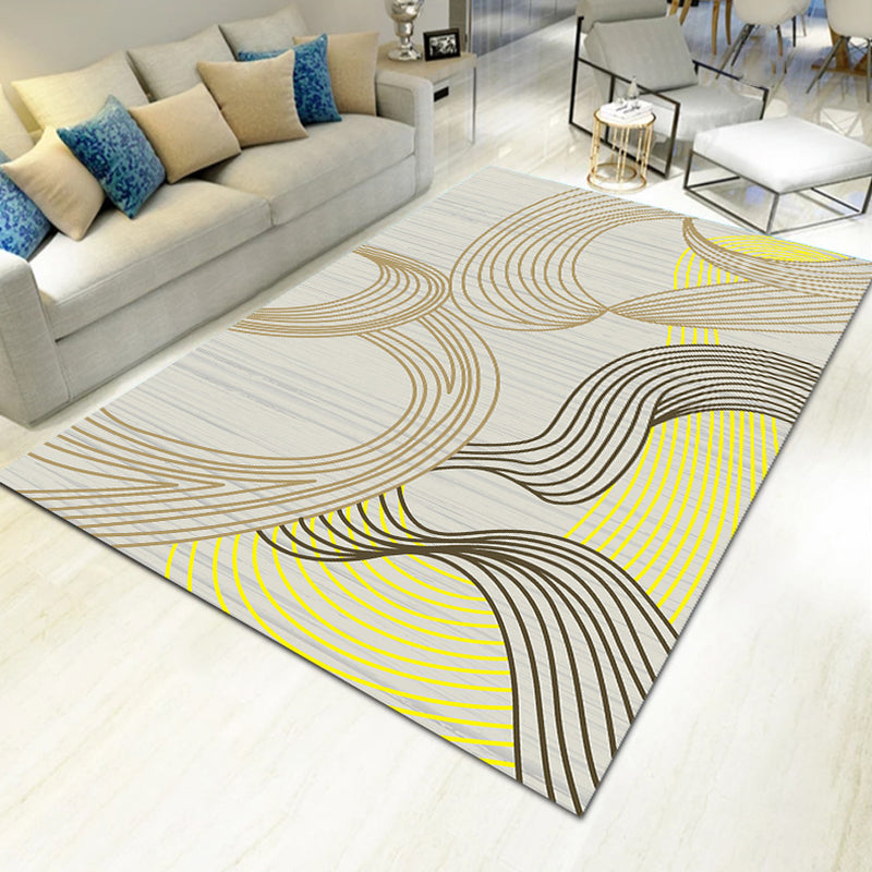 Bold Multicolor Modern Rug Synthetics Geometric Pattern Rug Machine Washable Non-Slip Stain Resistant Rug for Living Room Light Grey-Yellow Clearhalo 'Area Rug' 'Rug' 2140454