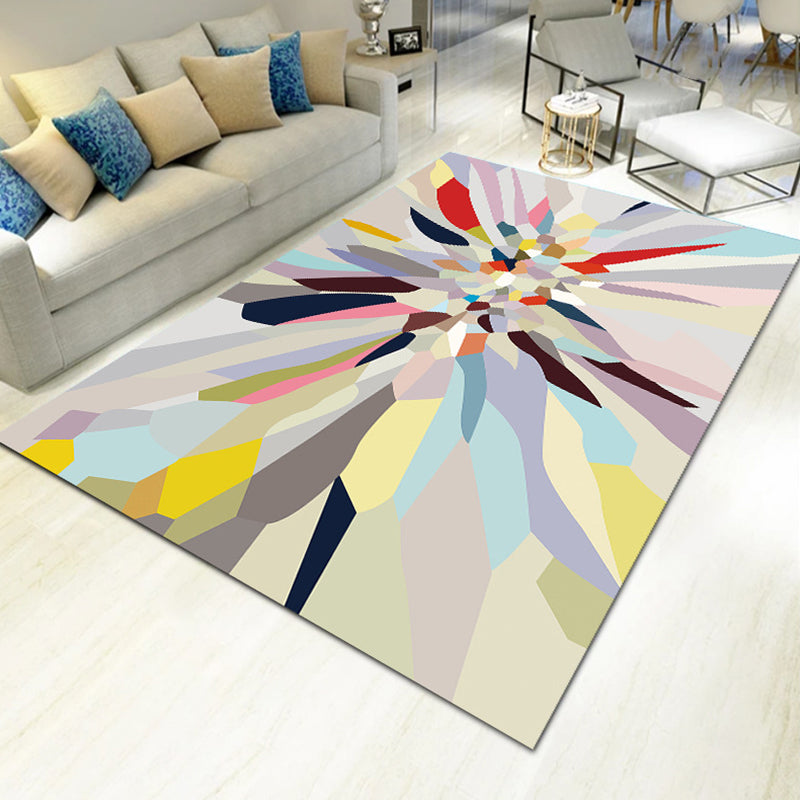 Bold Multicolor Modern Rug Synthetics Geometric Pattern Rug Machine Washable Non-Slip Stain Resistant Rug for Living Room Yellow-Red Clearhalo 'Area Rug' 'Rug' 2140459