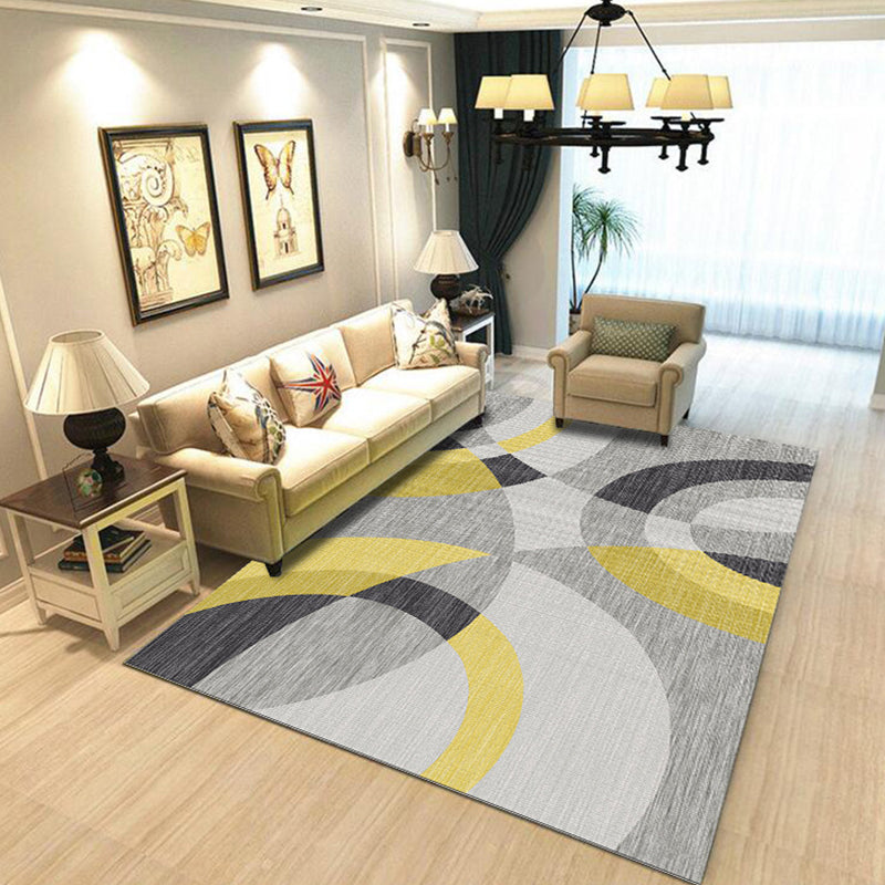 Bold Multicolor Modern Rug Synthetics Geometric Pattern Rug Machine Washable Non-Slip Stain Resistant Rug for Living Room Smoke Gray Clearhalo 'Area Rug' 'Rug' 2140460