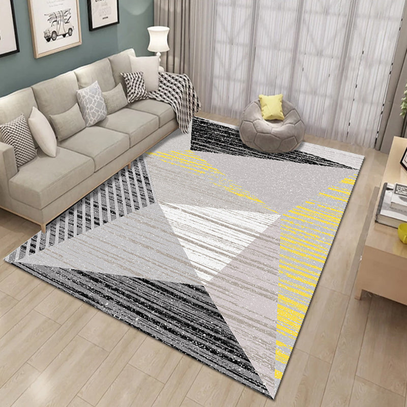 Bold Multicolor Modern Rug Synthetics Geometric Pattern Rug Machine Washable Non-Slip Stain Resistant Rug for Living Room Grey Clearhalo 'Area Rug' 'Rug' 2140472