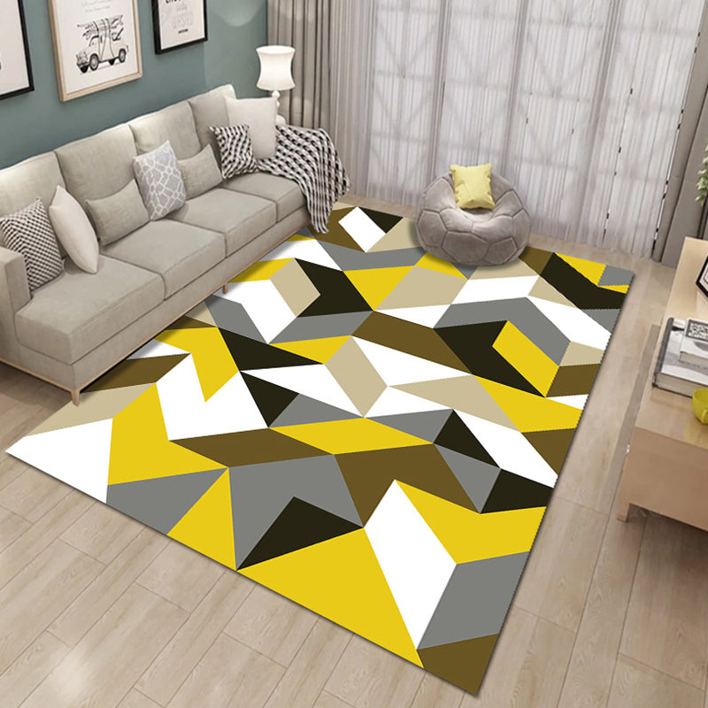 Bold Multicolor Modern Rug Synthetics Geometric Pattern Rug Machine Washable Non-Slip Stain Resistant Rug for Living Room Clearhalo 'Area Rug' 'Rug' 2140473
